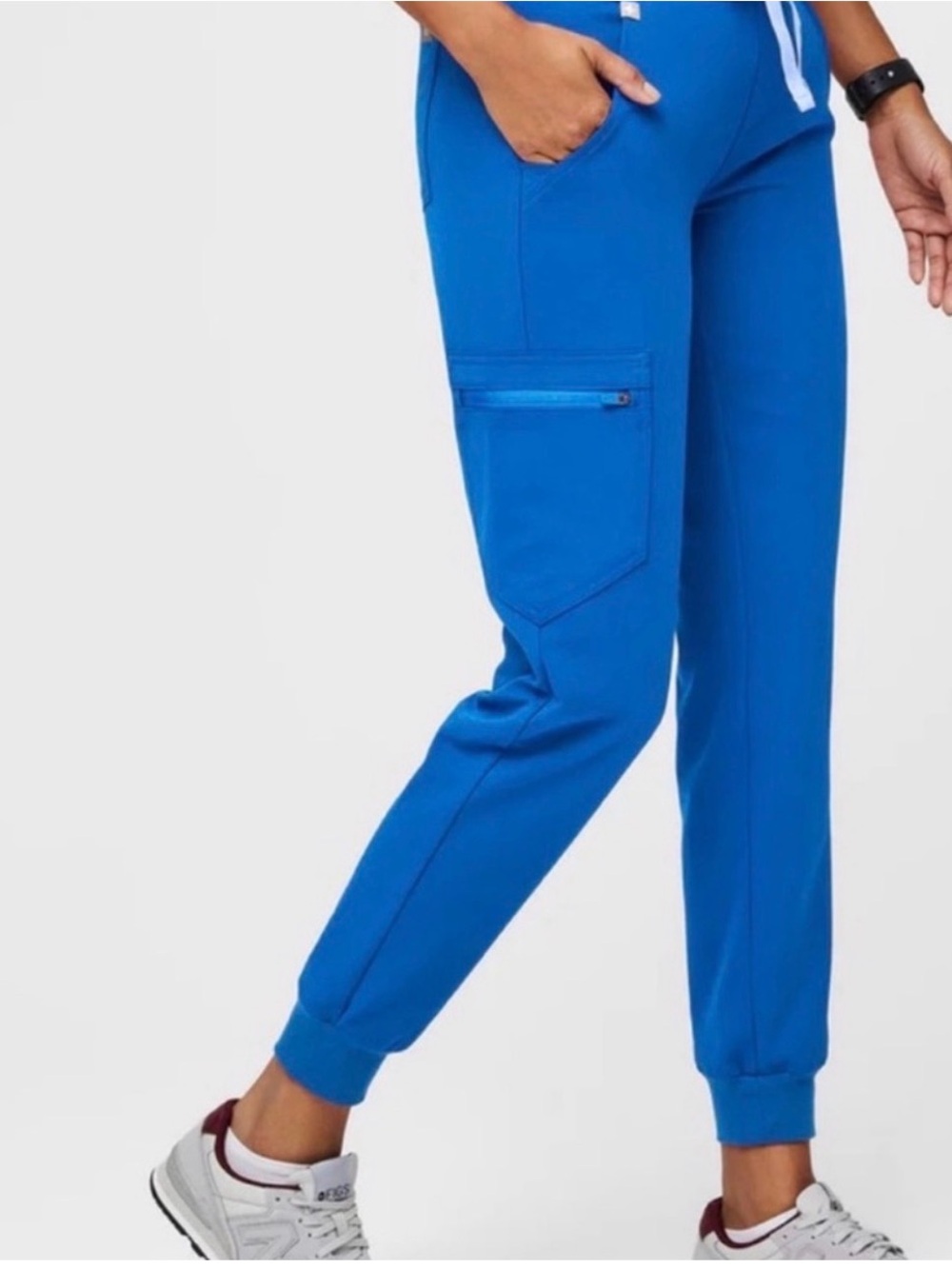Figs Woman Electric Blue Zamora Scrubs Cargo Jogger Pants Large